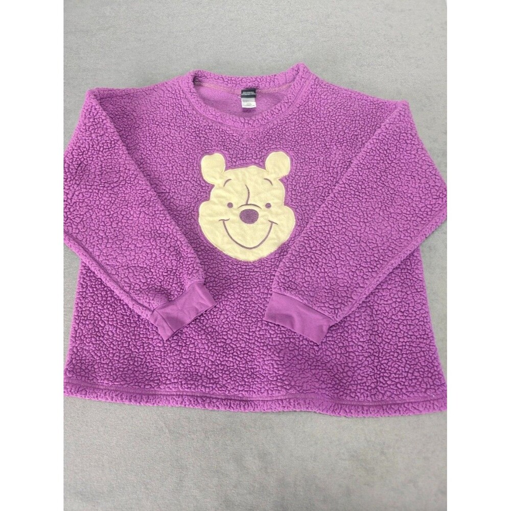 Disney Winnie the Pooh Girls L 12-14 Purple Sherpa Fleece Sleepwear Pullover